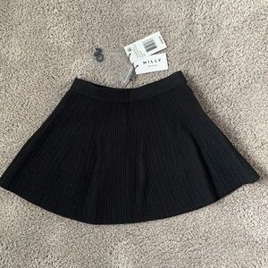 Milly minis black vertical strips flare skirt NWT